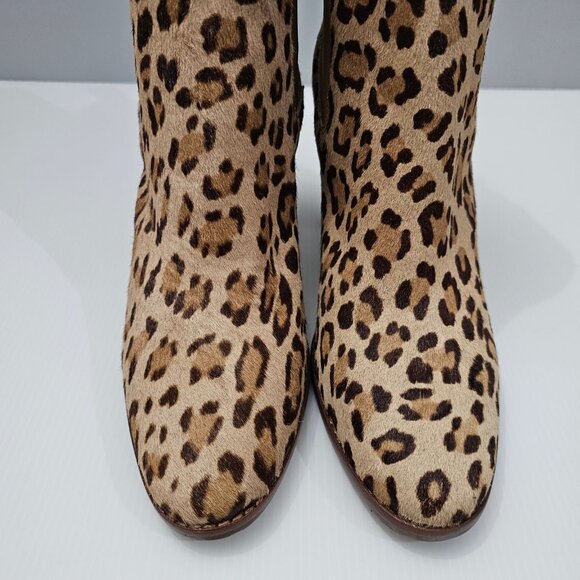 NEW Lauren Ralph Lauren Mylah Ankle Bootie 9.5 Leopard Print Calf Hair Heeled - Picture 5 of 15